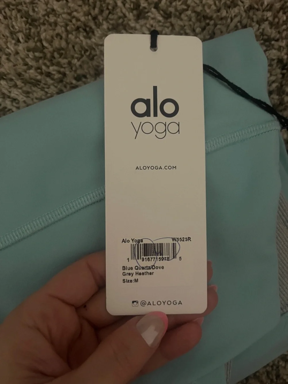 NWT ALO Yoga Aqua and Light Gray High-Rise Performance Leggings